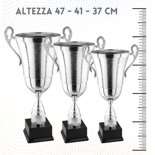 Tris di premiazioni personalizzate con manici 47 - 41 - 37 cm | Cod. 2.141P