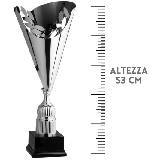 Coppa trofeo a taglio laser con foglie 53 cm | Cod. 2.563