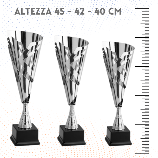 Tris di trofei personalizzati 45 - 42 - 40 cm | Cod. 4.449