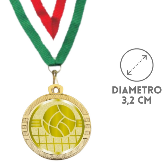 Medaglie Pallavolo in stock personalizzate 32 mm oro | Cod. 23.001.1VO