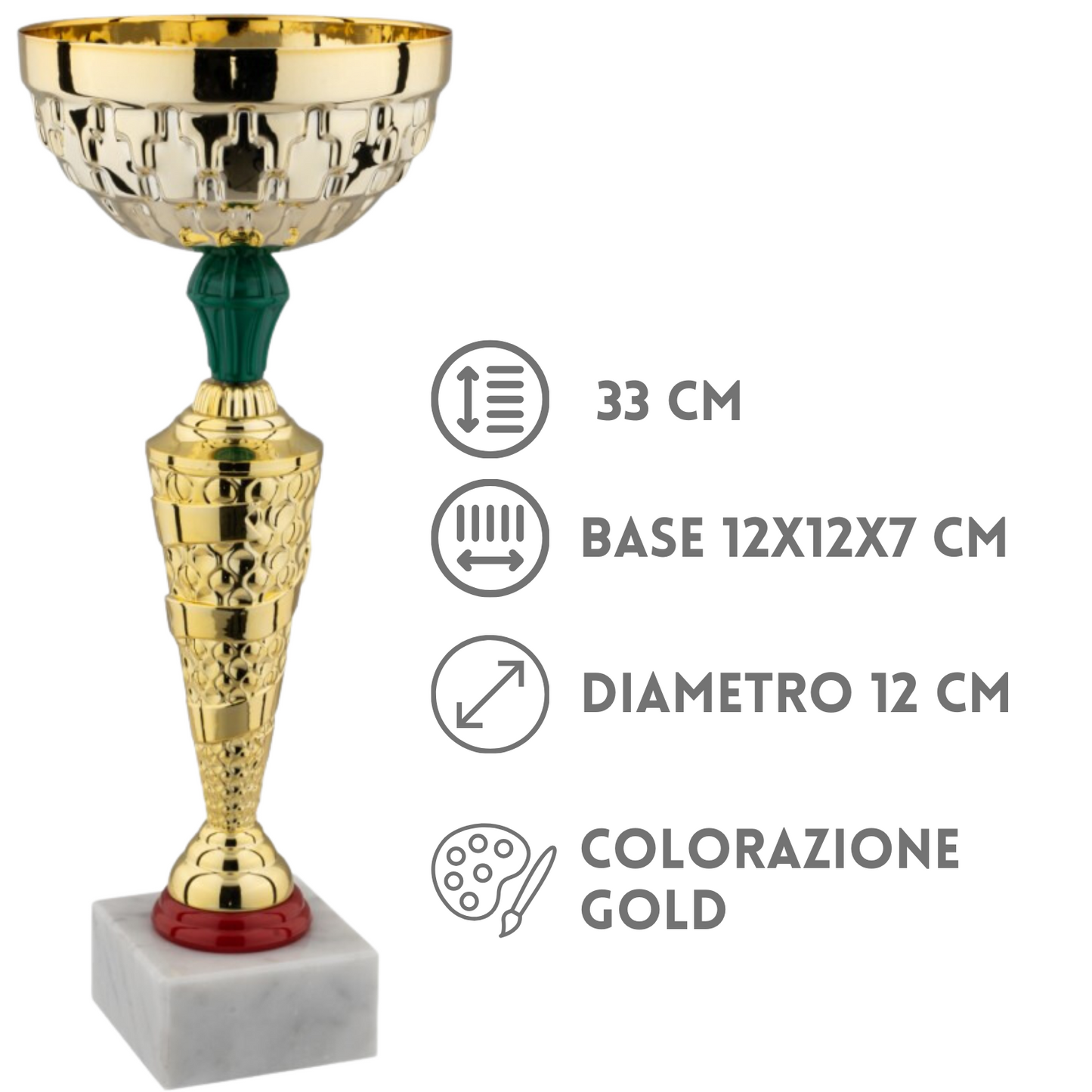 Coppa da 33 cm in metallo colore oro | Cod. 13.183G