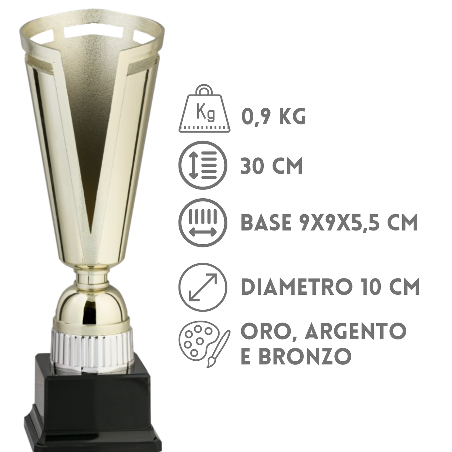 Tris di trofei personalizzati da 30 cm | Cod. 8.639