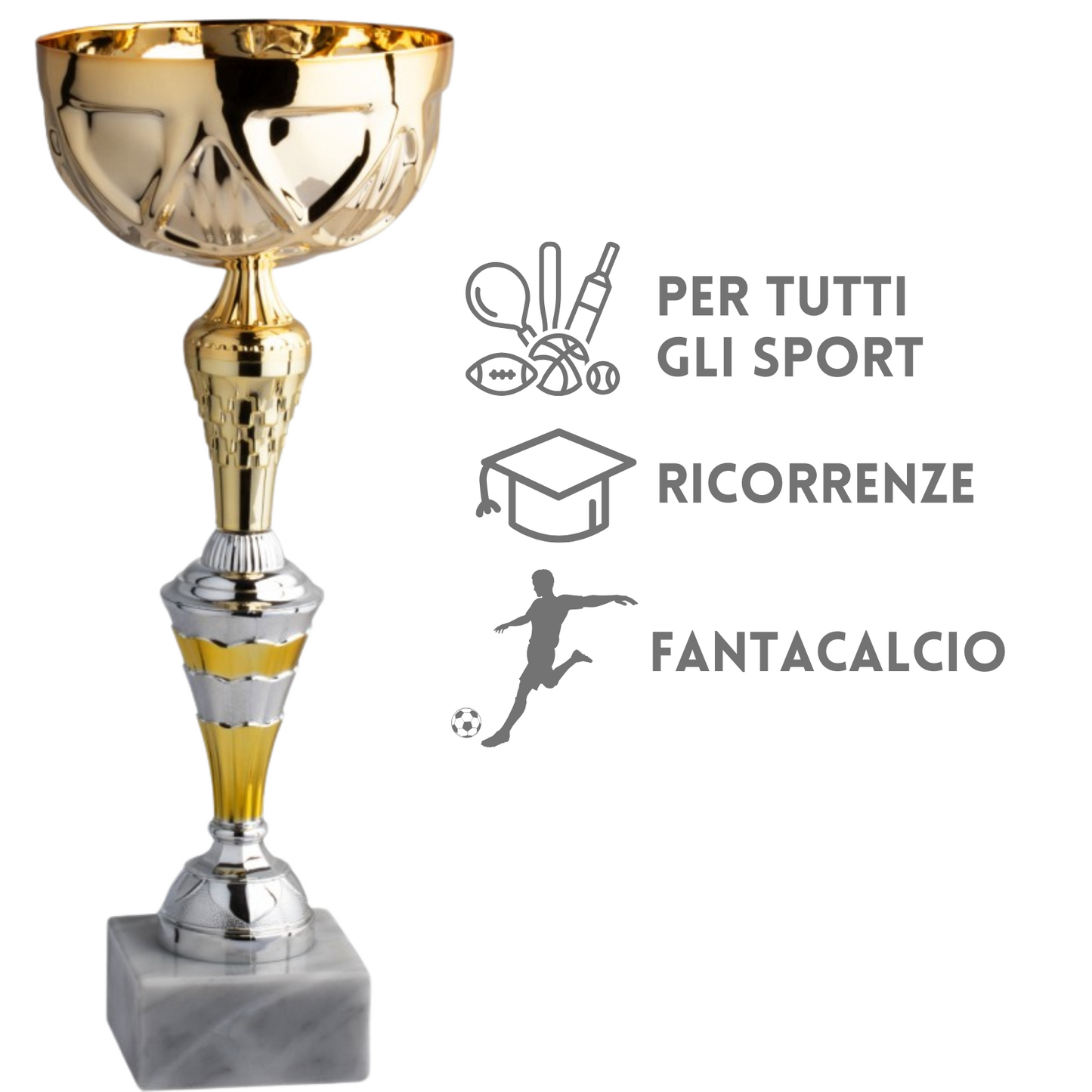 Tris di premiazioni personalizzate 38 - 35 - 33 cm | Cod. 11.551G-T