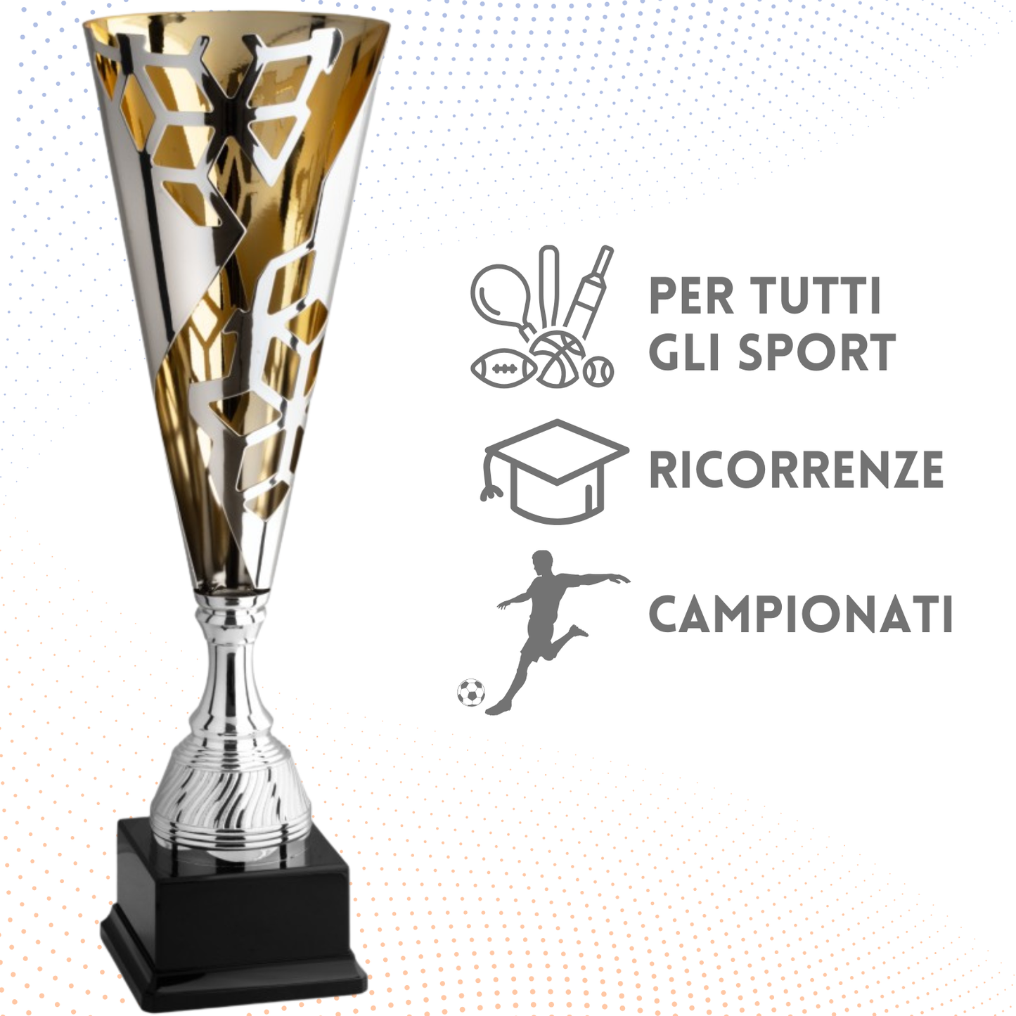 Trofeo in metallo da 55 cm, peso da 1,8 Kg | Cod. 4.522