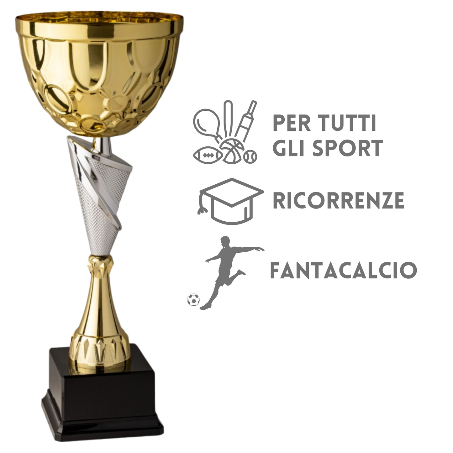 Tris di premiazioni personalizzate 44 - 41 - 38 cm | Cod. 8.039T