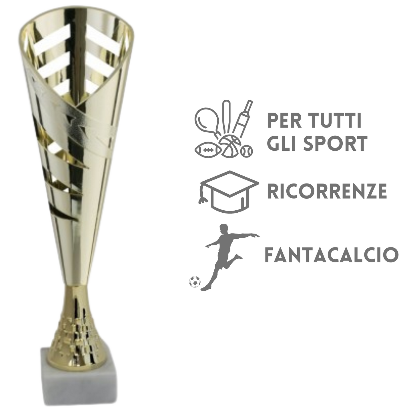 Tris di premiazioni personalizzate 35 - 33 - 31 cm | Cod. 13.199