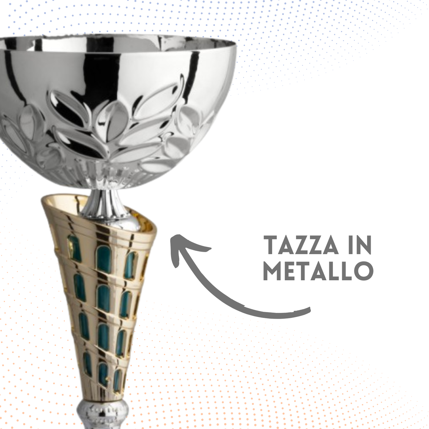 Coppa da 33 cm silver con tazza in metallo | Cod. 8.684S