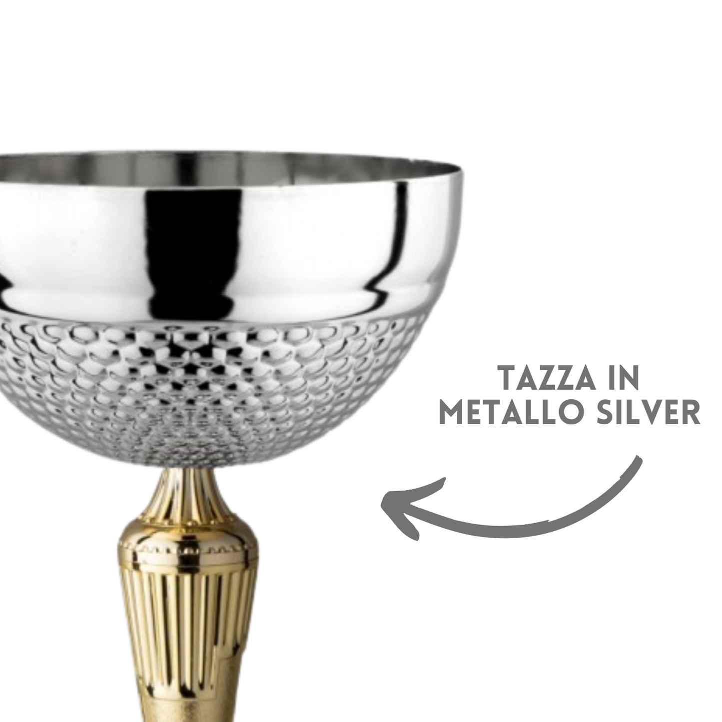Coppa da 37 cm in metallo color silver | Cod. 11.142S