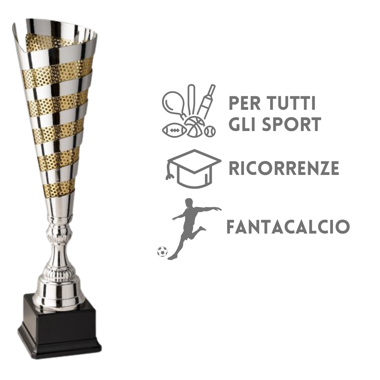 Tris di coppe trofeo personalizzate artigianale
