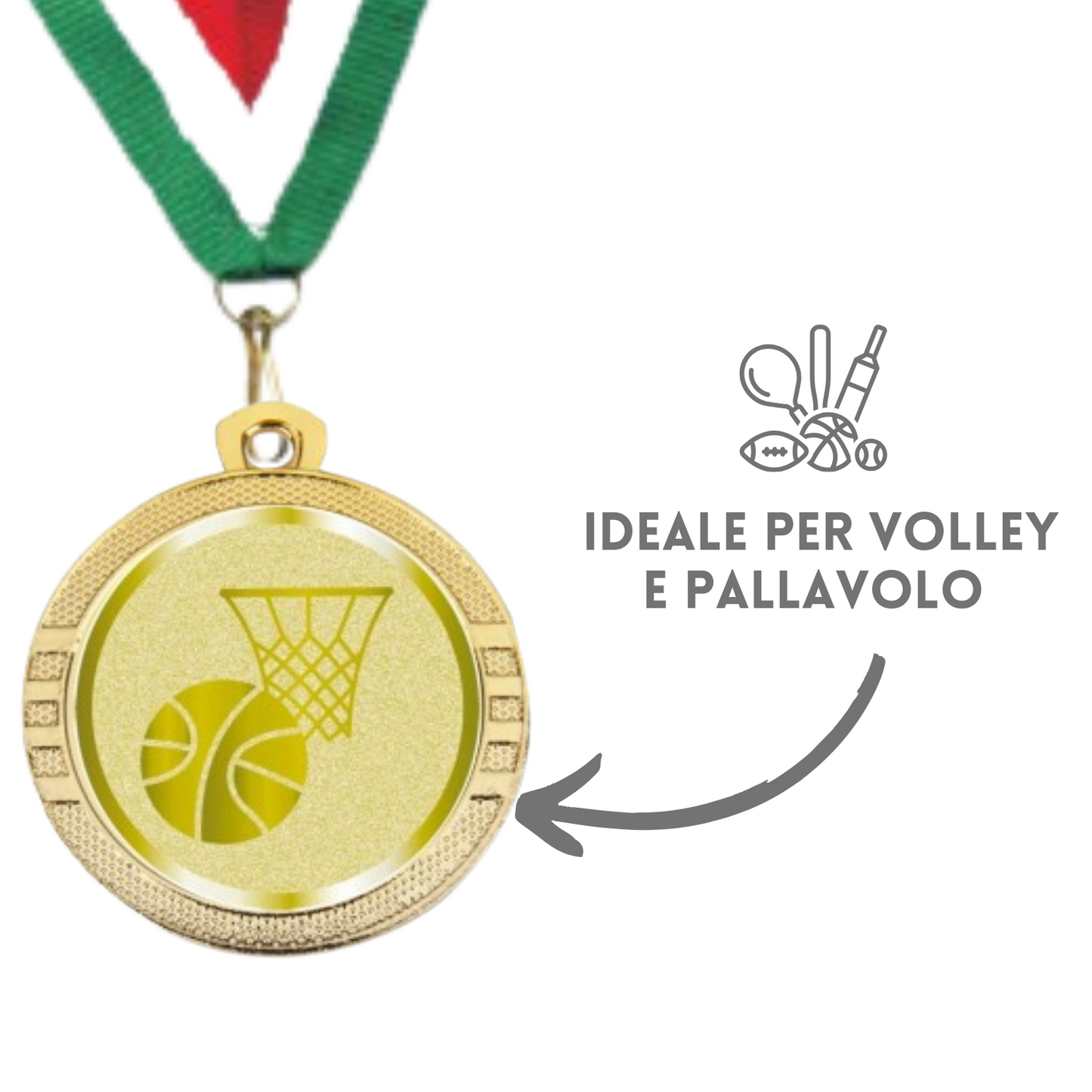 Medaglie Basket in stock personalizzate 32 mm oro | Cod. 23.001.1BA