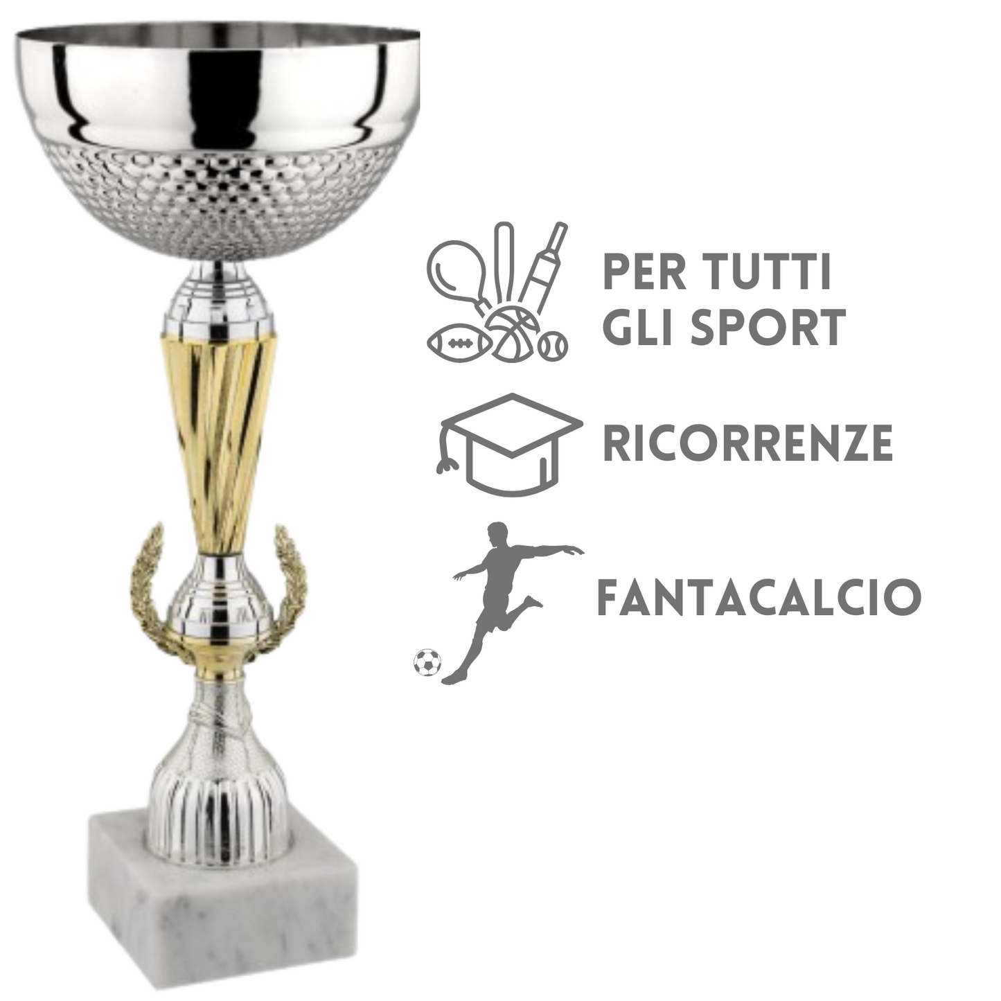 Set 4 coppe personalizzate 40 - 37 - 35 - 32 cm | Cod. 11.509S