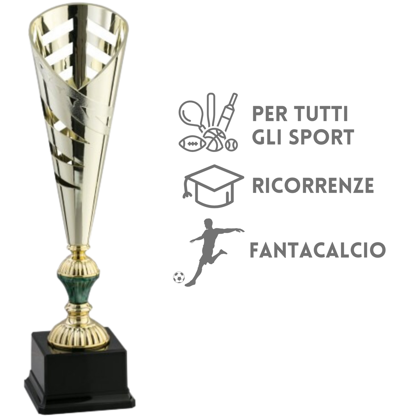 Tris di coppe trofeo personalizzate