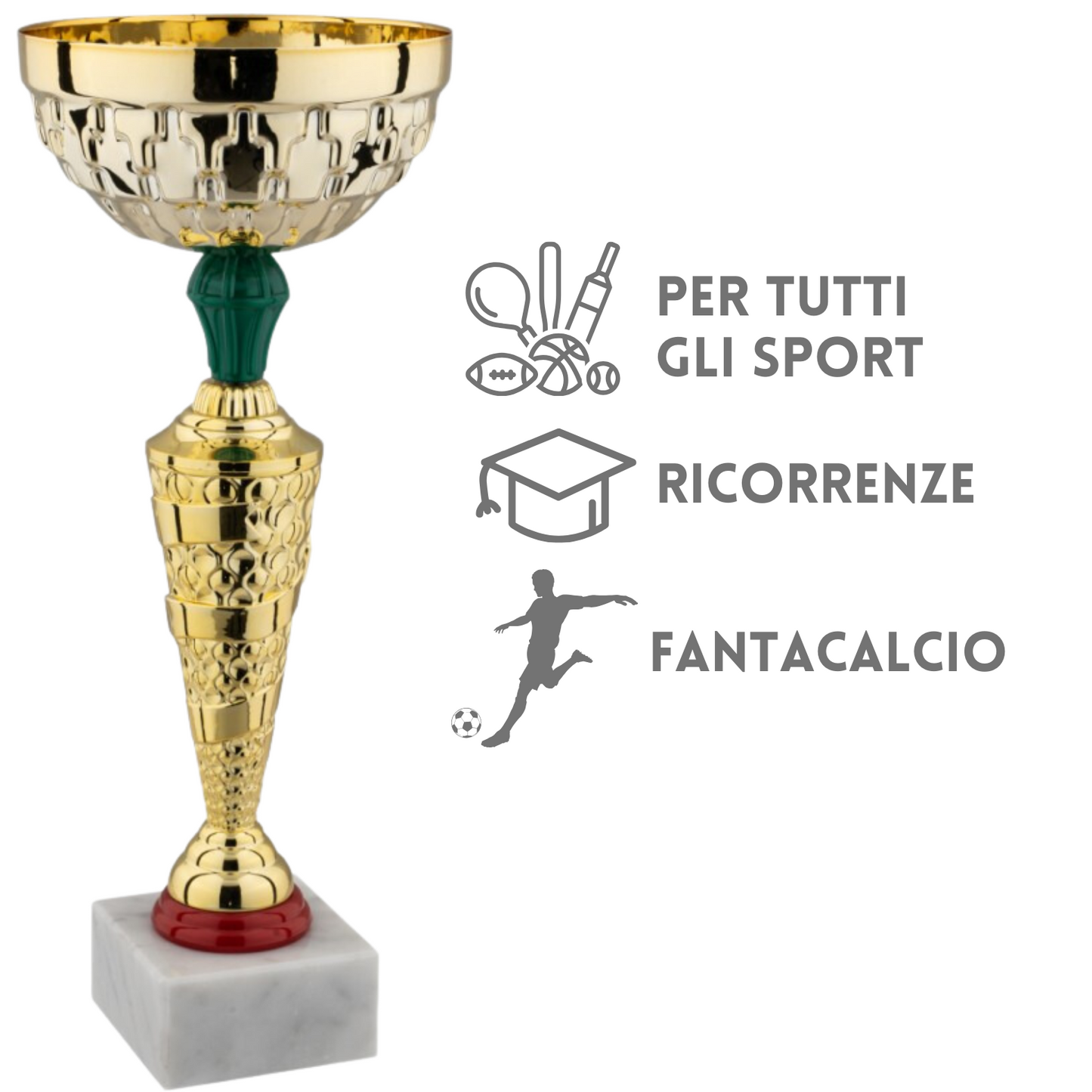 Coppa da 33 cm in metallo colore oro | Cod. 13.183G