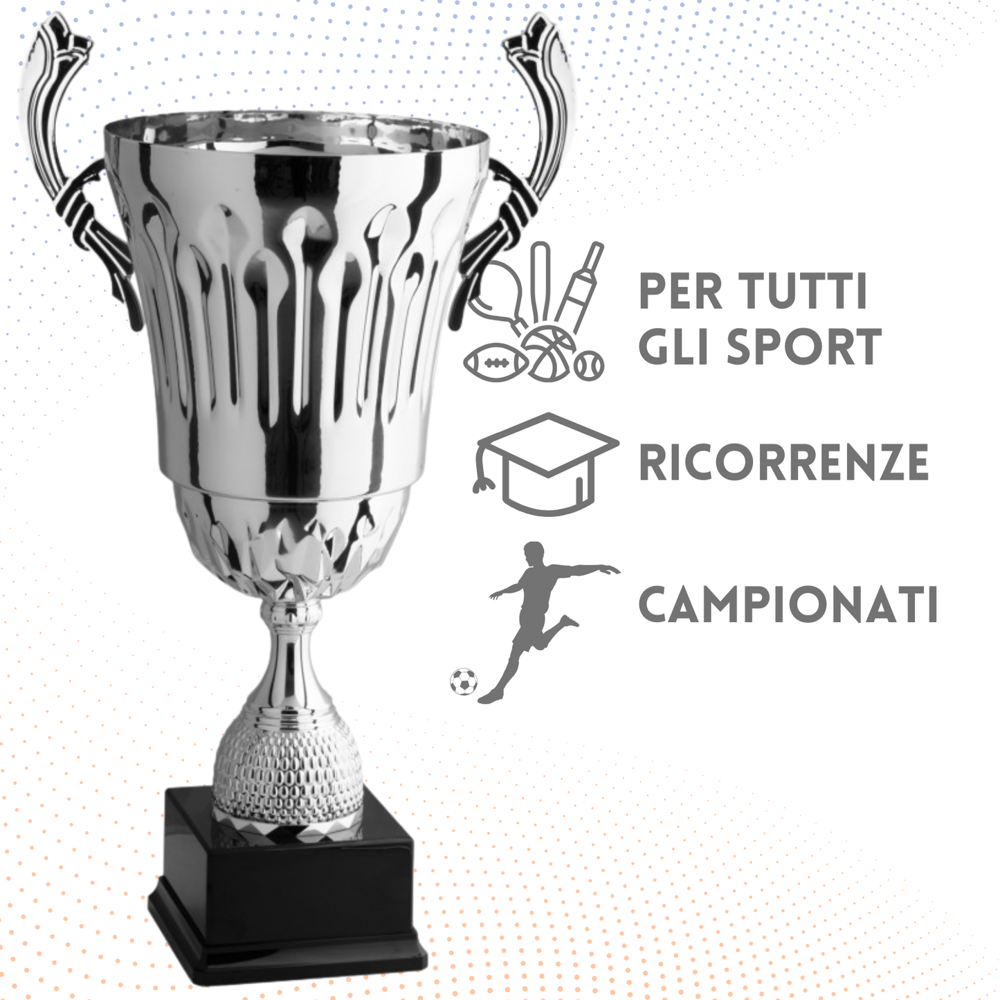 Tris di trofei personalizzati con manici 62 - 56 - 51 cm | Cod. 3.071G
