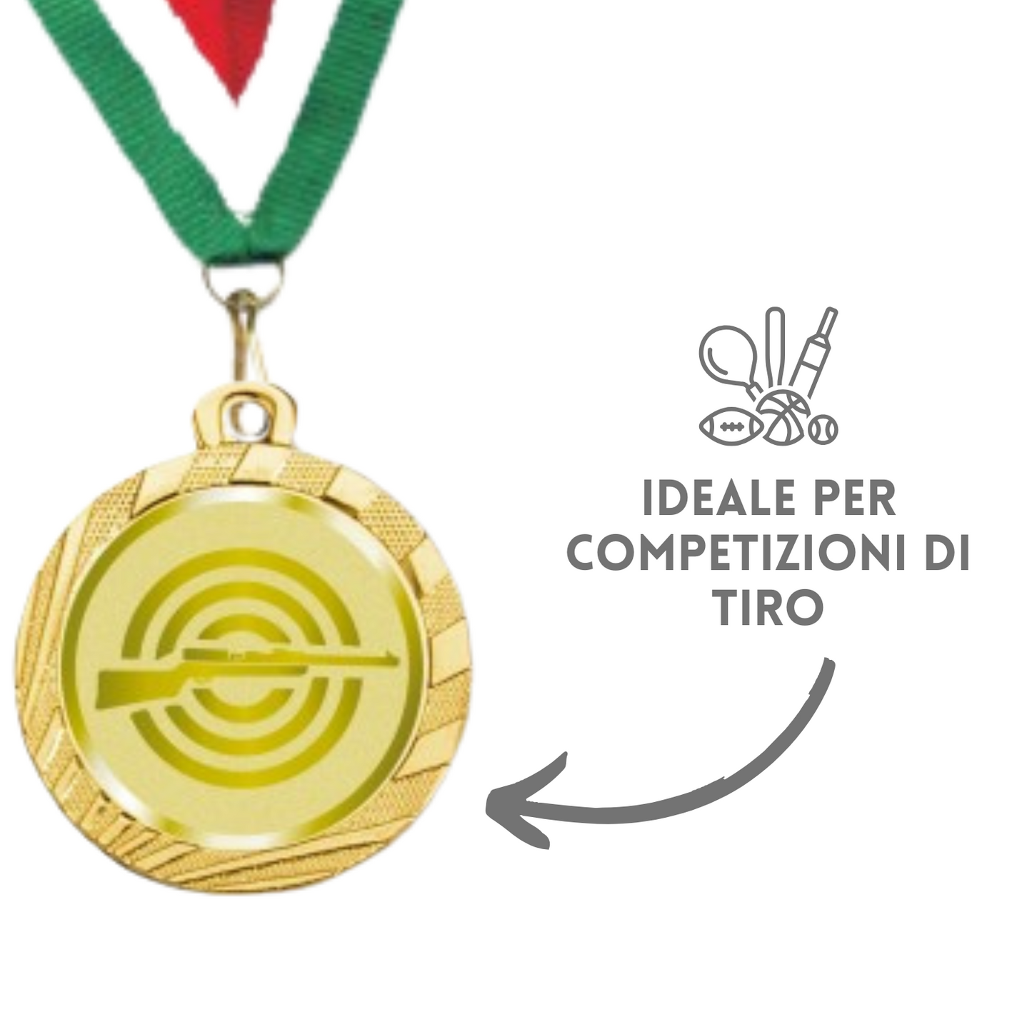 Medaglie Tiro a segno in stock personalizzate 32 mm oro | Cod. 23.001.1XC