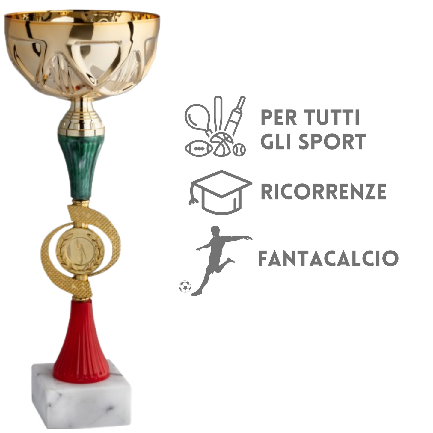 Set 4 premiazioni da 40 - 37 - 35 - 33 cm | Cod. 12.029G