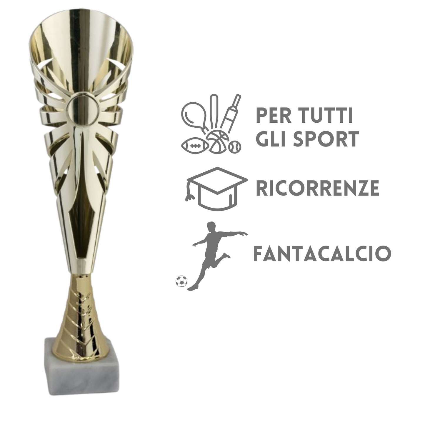 Tris di premiazioni personalizzate 36 - 34 - 31 cm | Cod. 12.969G