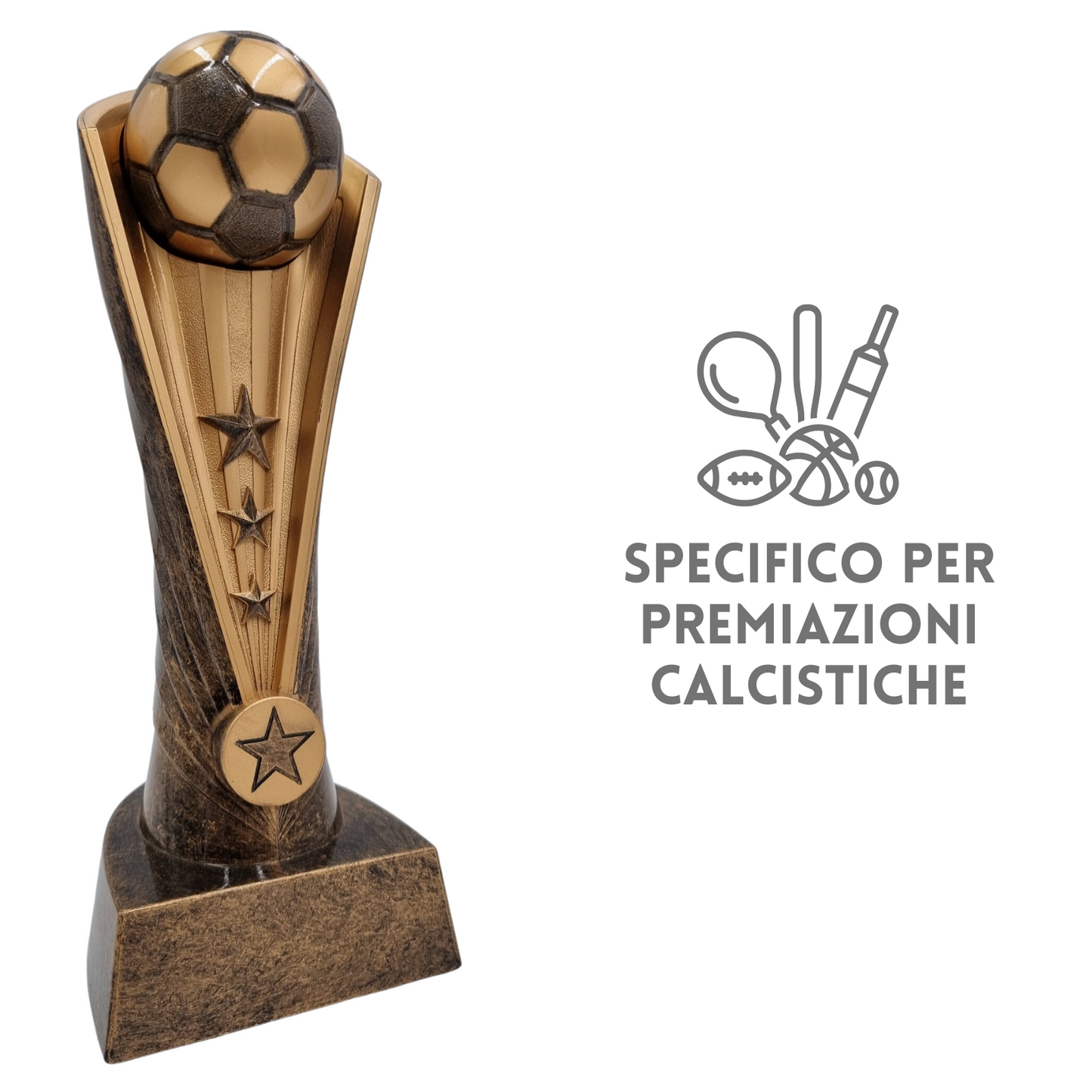 Premio calcistico da 23 cm personalizzato | Cod. 1919