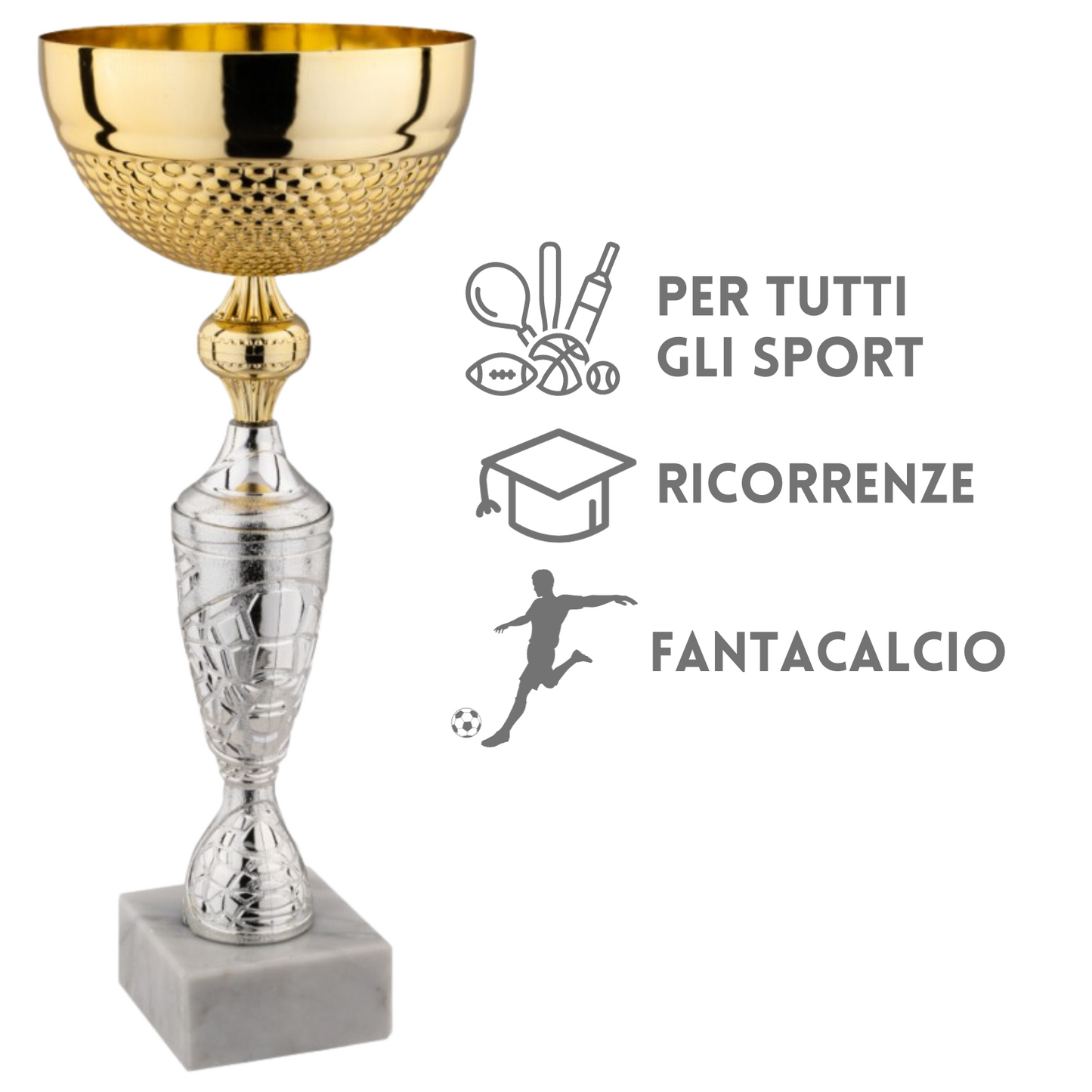 Tris di coppe trofeo personalizzate 10.041