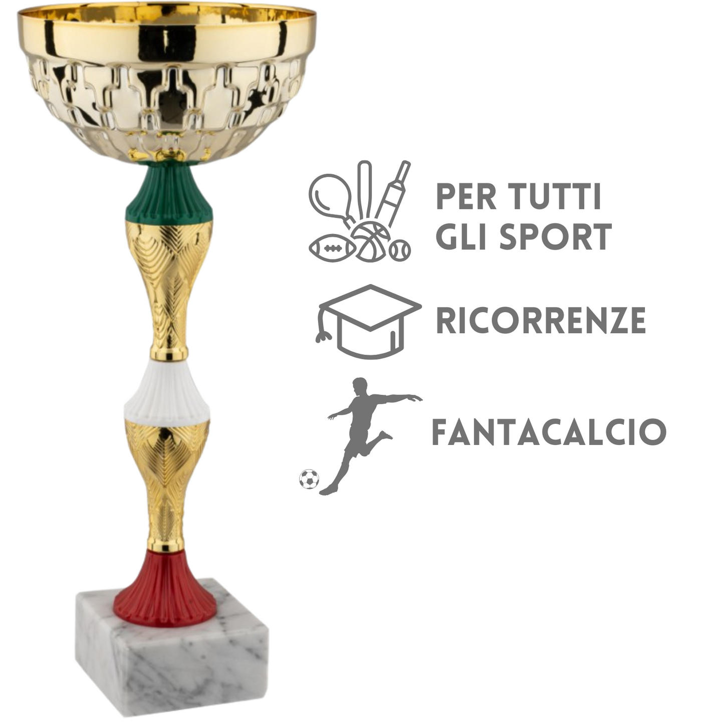 Tris di premiazioni personalizzate 30 - 27 - 24 cm | Cod. 12.941G