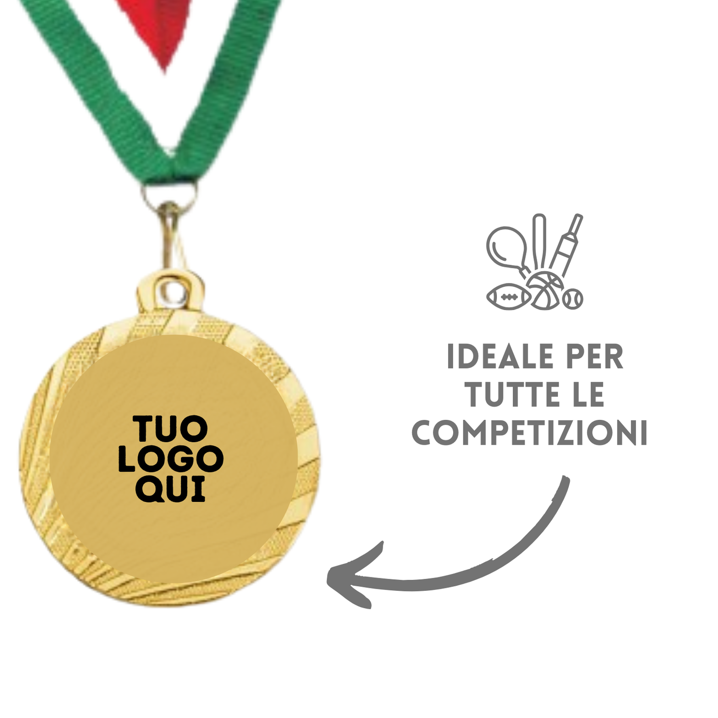 Medaglie personalizzate fronte e retro in stock personalizzate 32 mm oro | Cod. 23.003.65G