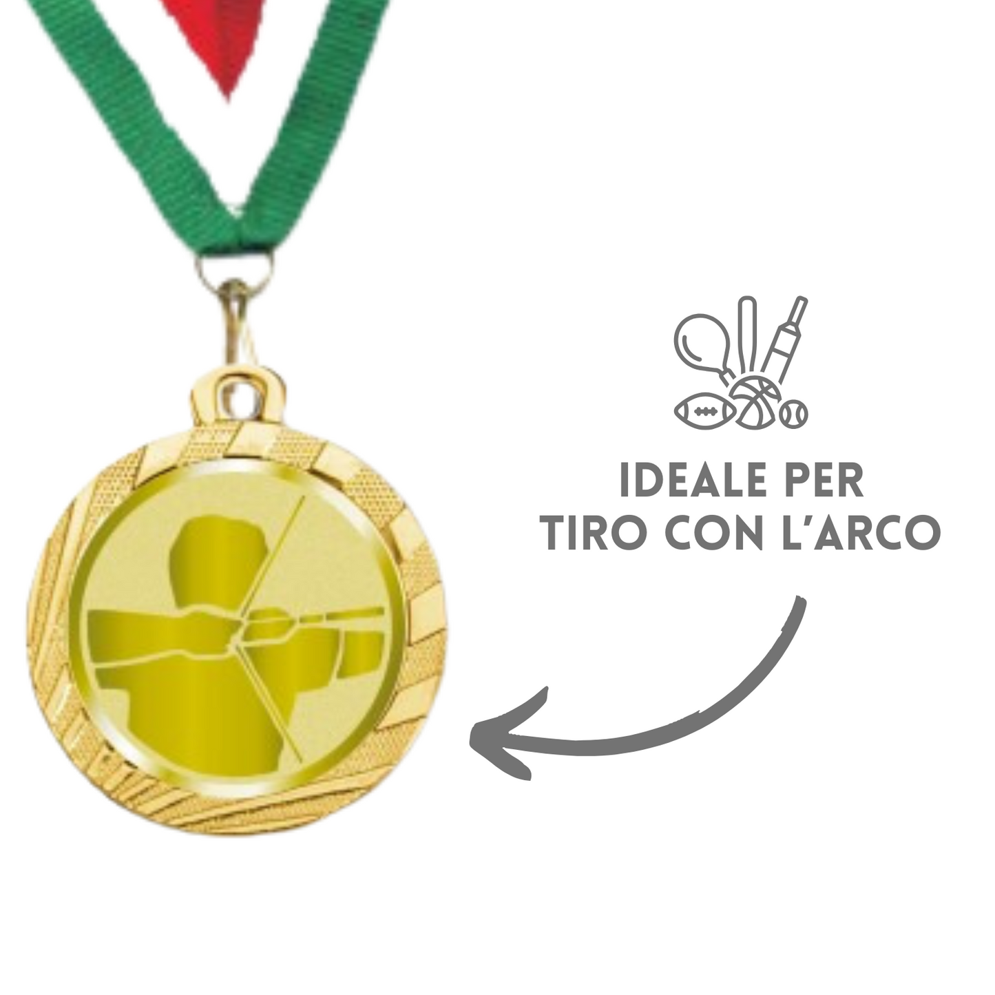 Medaglie Tiro con l' arco in stock personalizzate 32 mm oro | Cod. 23.001.1XA