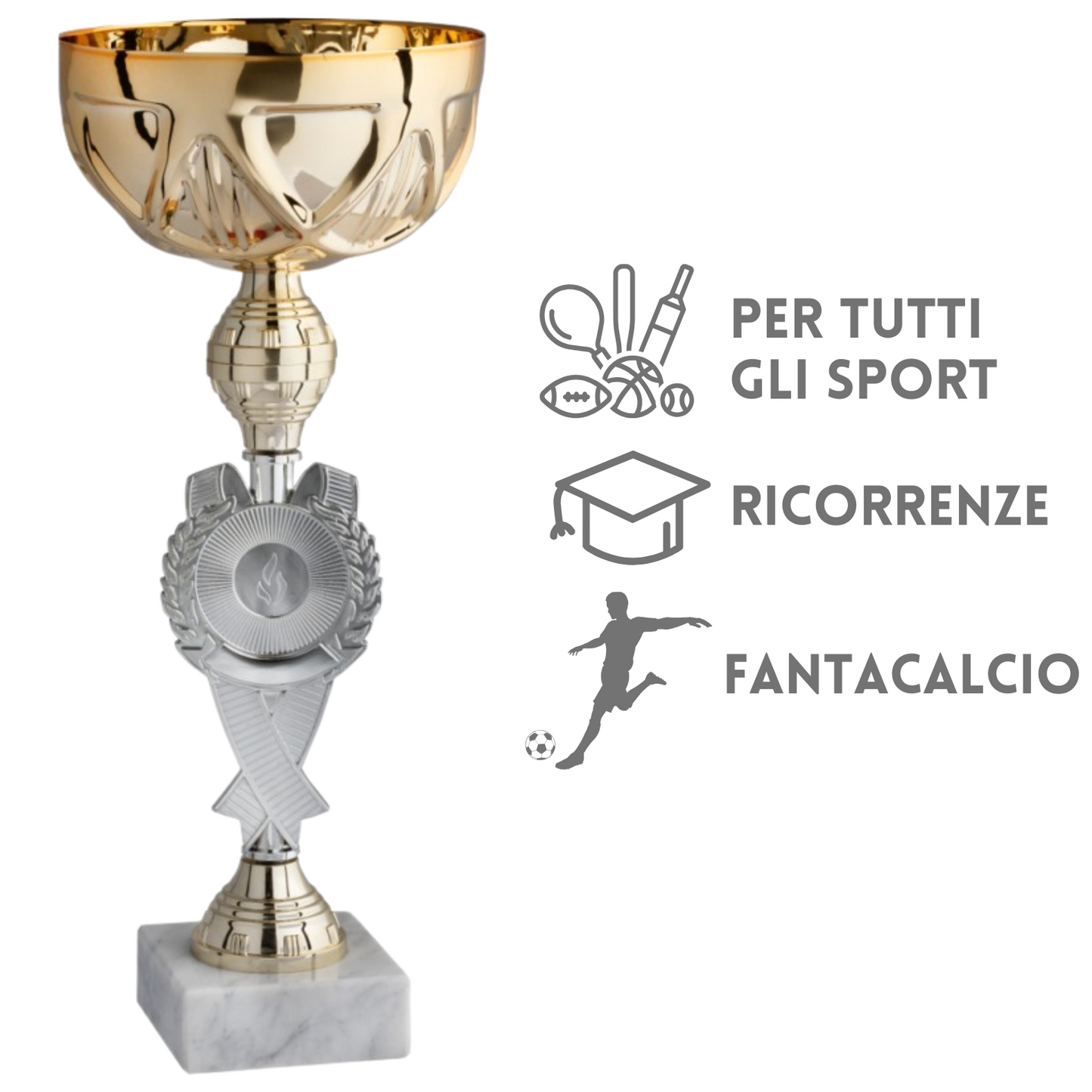 Set 5 premiazioni da 36 - 34 - 32 - 31 - 28 cm | Cod. 12.009G