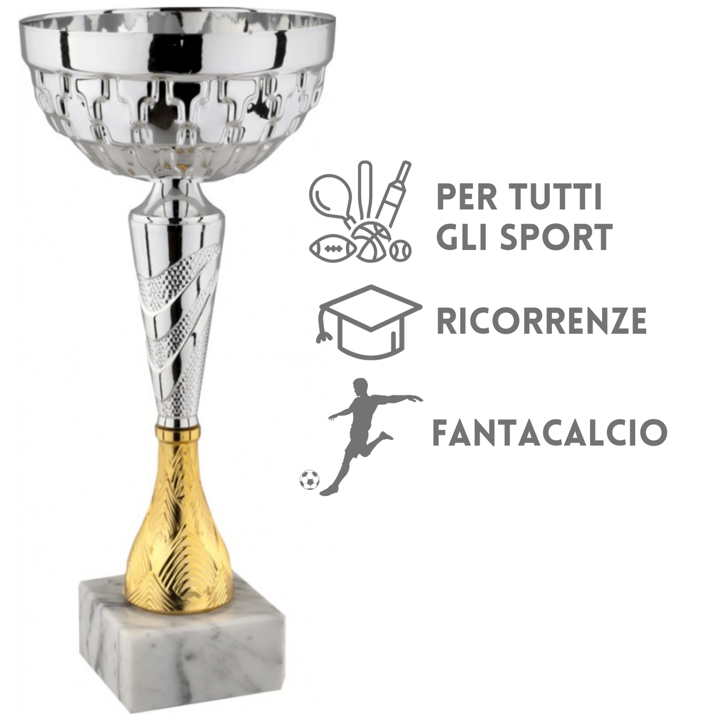 Tris di coppe trofeo personalizzate 13.5421