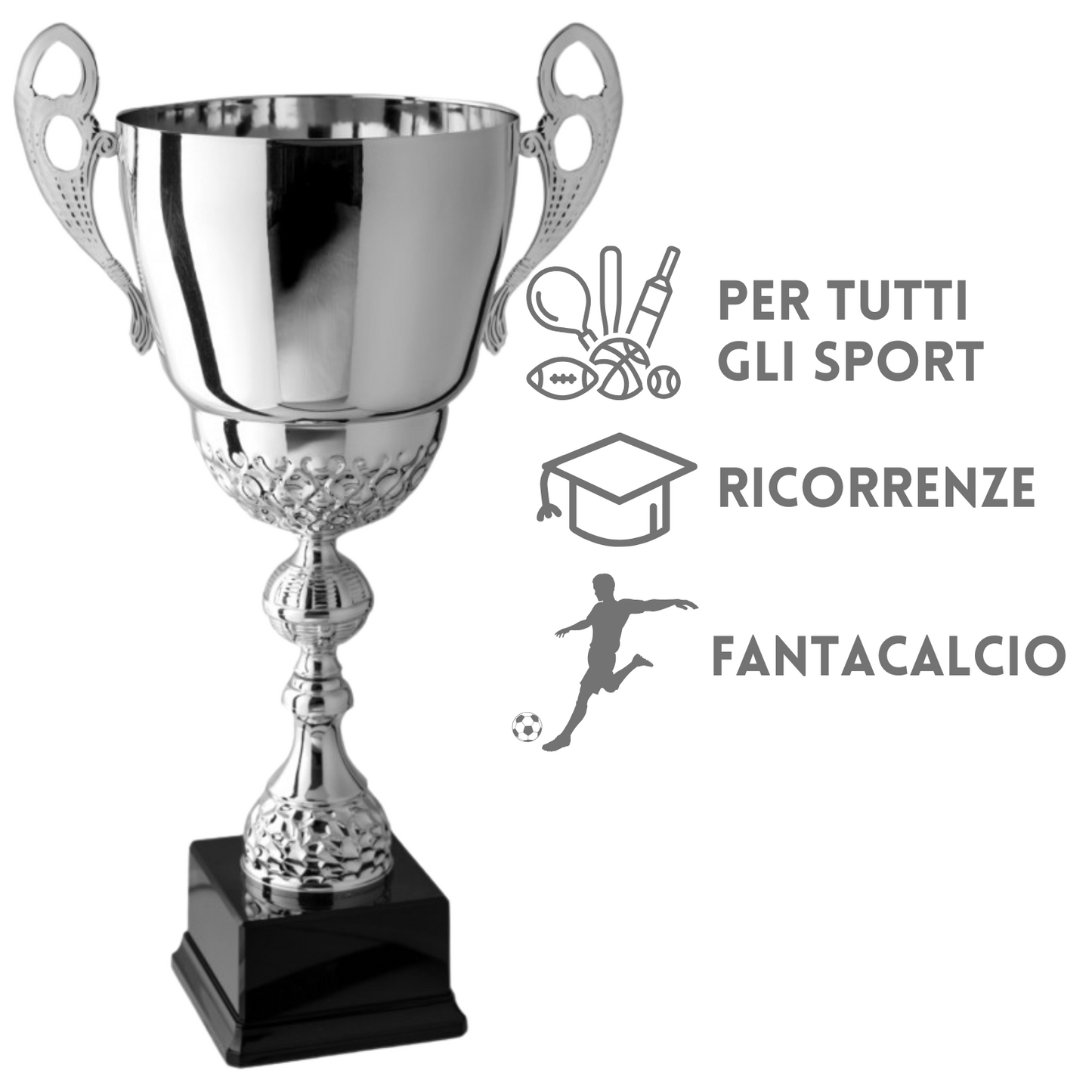 Coppa trofeo lucido con manici 40 cm | Cod. 2.504