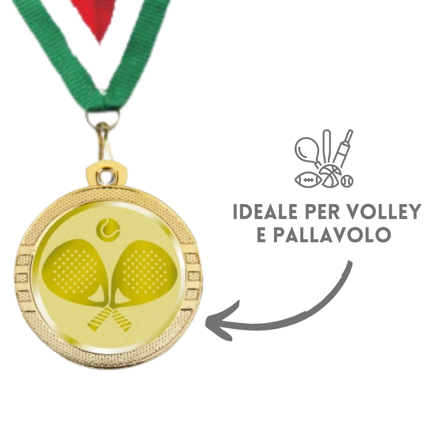 Medaglie Padel in stock personalizzate 32 mm oro | Cod. 23.001.1PA