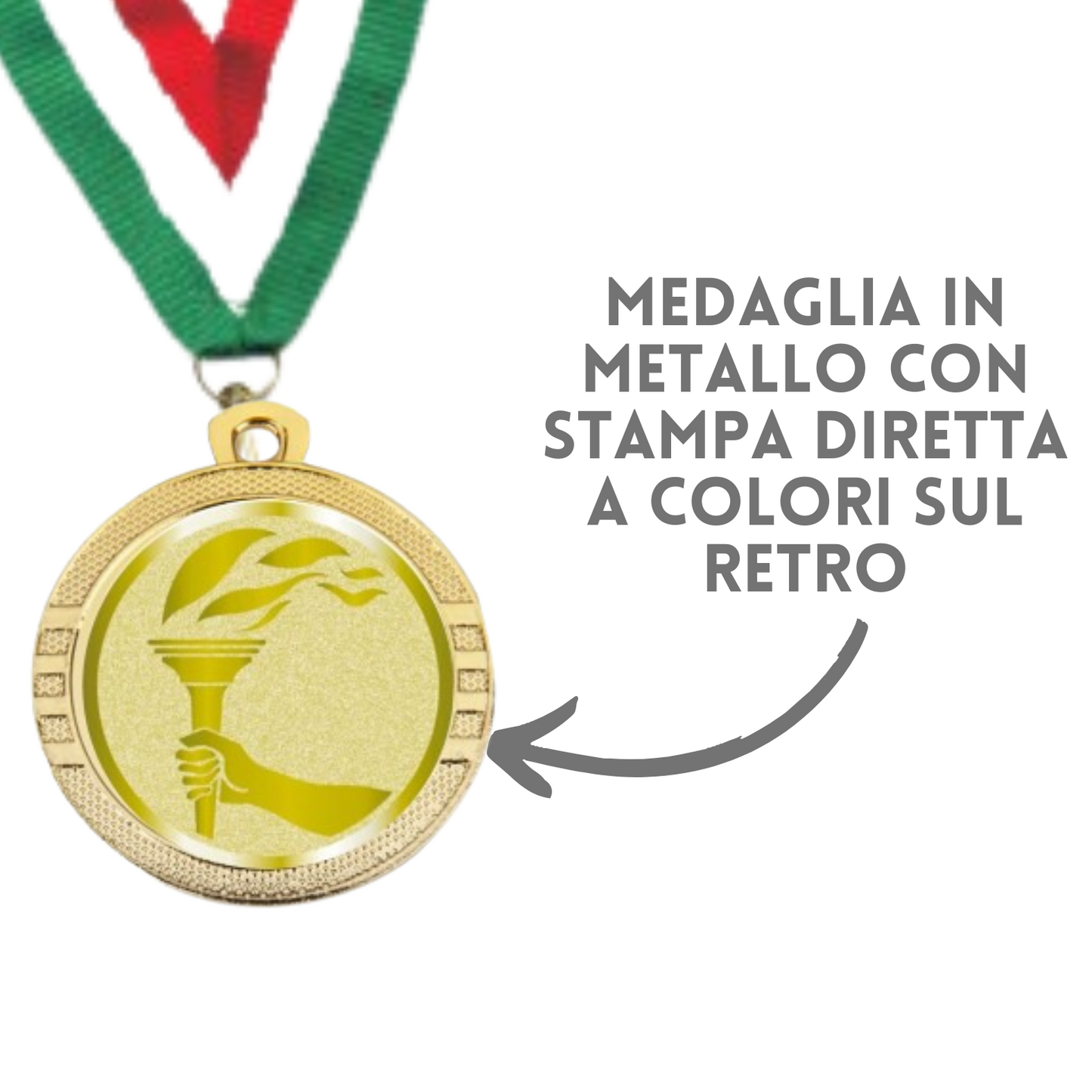 Medaglie Vittoria in stock personalizzate 32 mm oro | Cod. 23.001.1OL