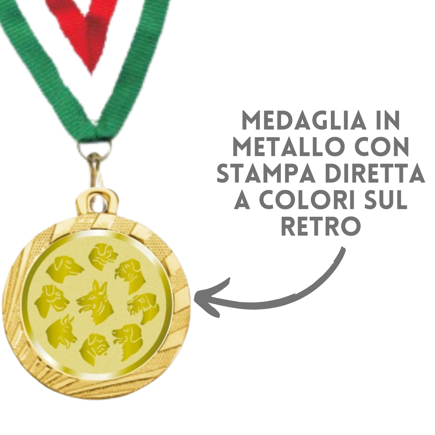 Medaglie competizioni cinofile in stock personalizzate 32 mm oro | Cod. 23.001.1XZ