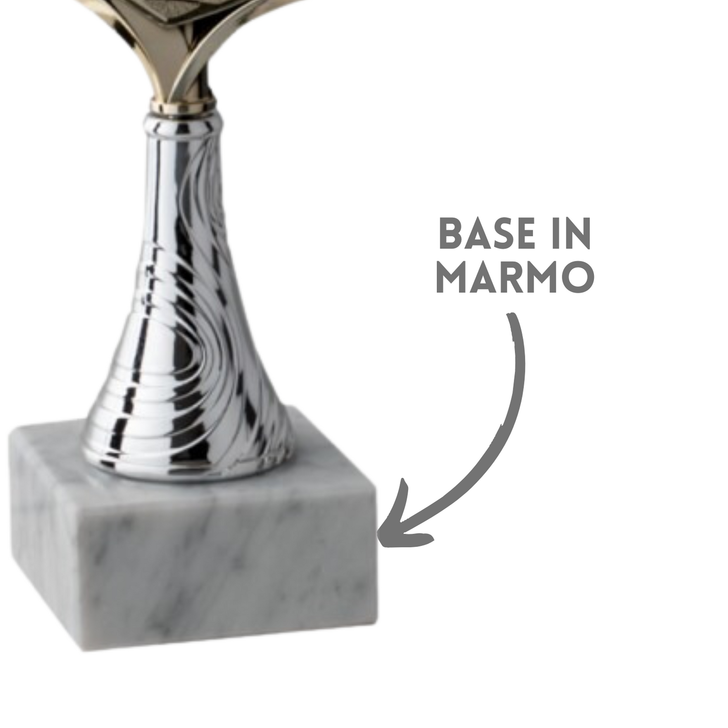 Coppa da 34 cm in metallo con inserto vittoria | Cod. 11.853G