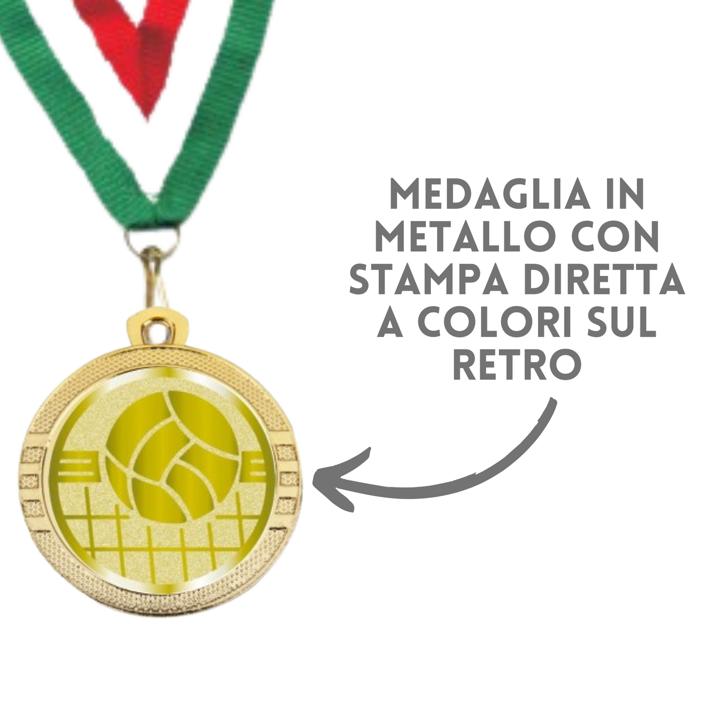 Medaglie Pallavolo in stock personalizzate 32 mm oro | Cod. 23.001.1VO