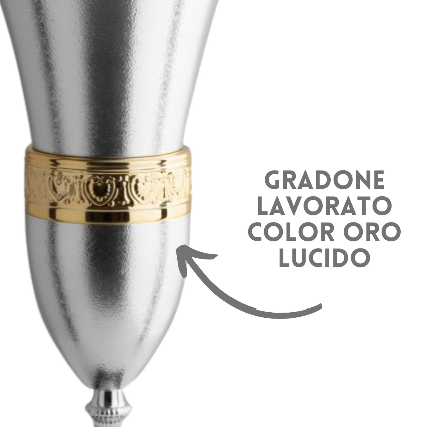 Trofeo moderno lavorazione ruvida e gradone dorato 55 cm | Cod. 2.412
