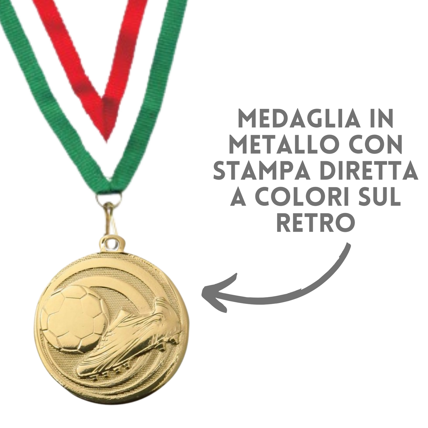 Medaglie calcio in stock personalizzate 32 mm oro Cod. 23.002.48G