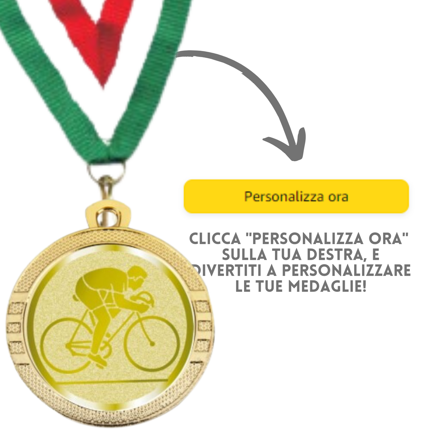 Medaglie Ciclismo in stock personalizzate 32 mm oro | Cod. 23.001.1CI