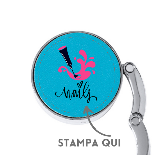 Appendiborsa metallico pieghevole personalizzato | Cod. 9416