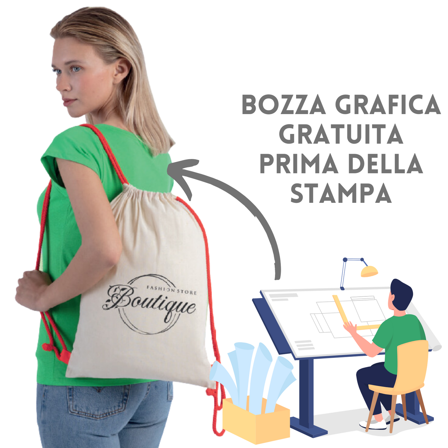 Sacche personalizzate multiuso in cotone pg197