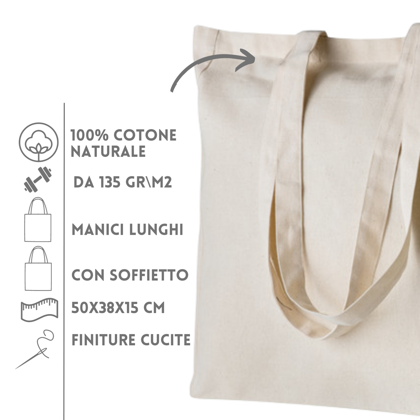 Shopper in Cotone 50x38x15 cm da 135 gr. | Cod. PG440