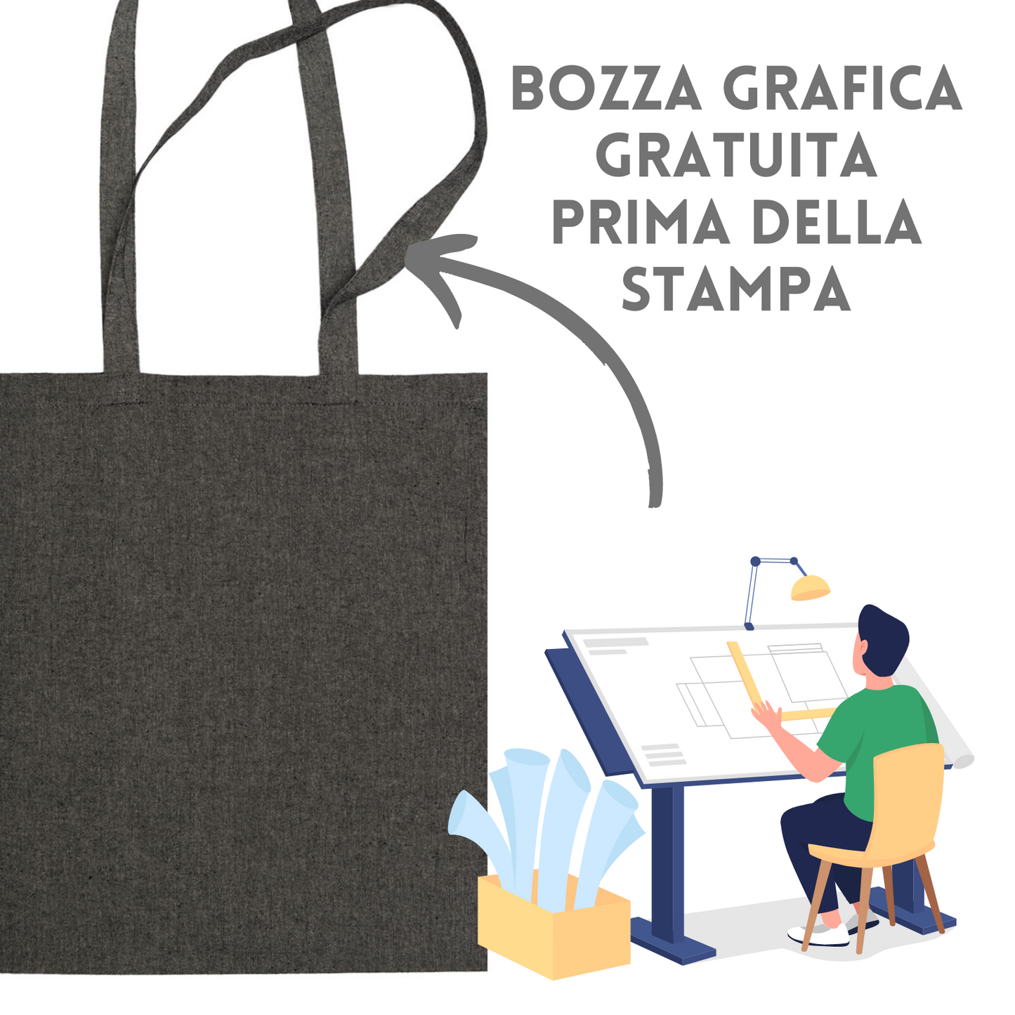 Shopper in Cotone riciclato 38X42 cm da 140 gr. | Cod. BS920