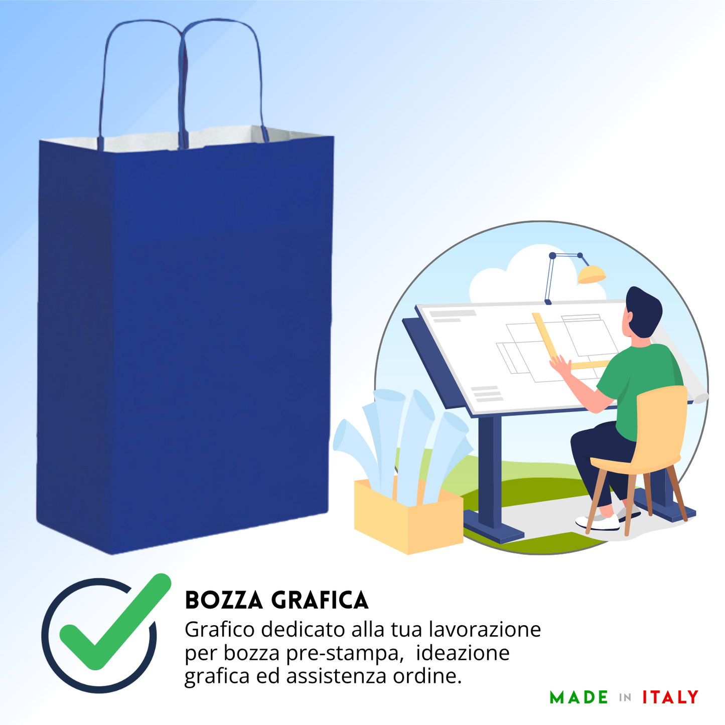 Shopper in carta personalizzate 22x29x10 cm | Cod. PG035