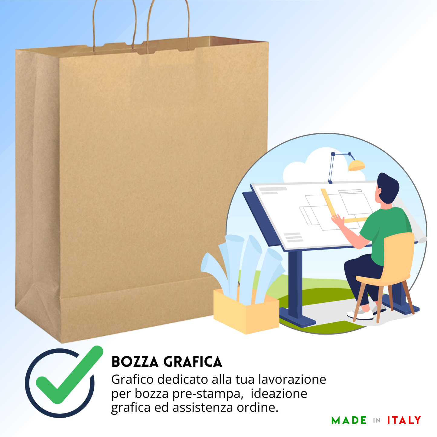 Shopper in carta personalizzate 45x46x20 cm | Cod. PG055
