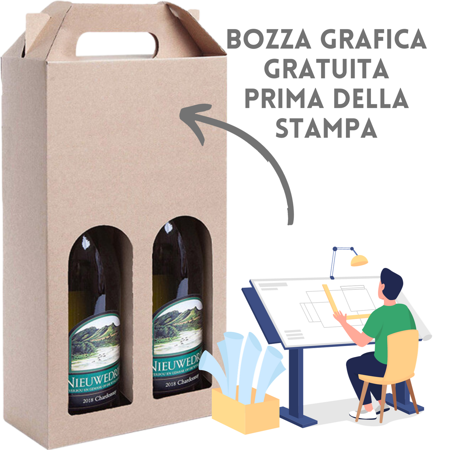 Scatola portabottiglie personalizzata PG081