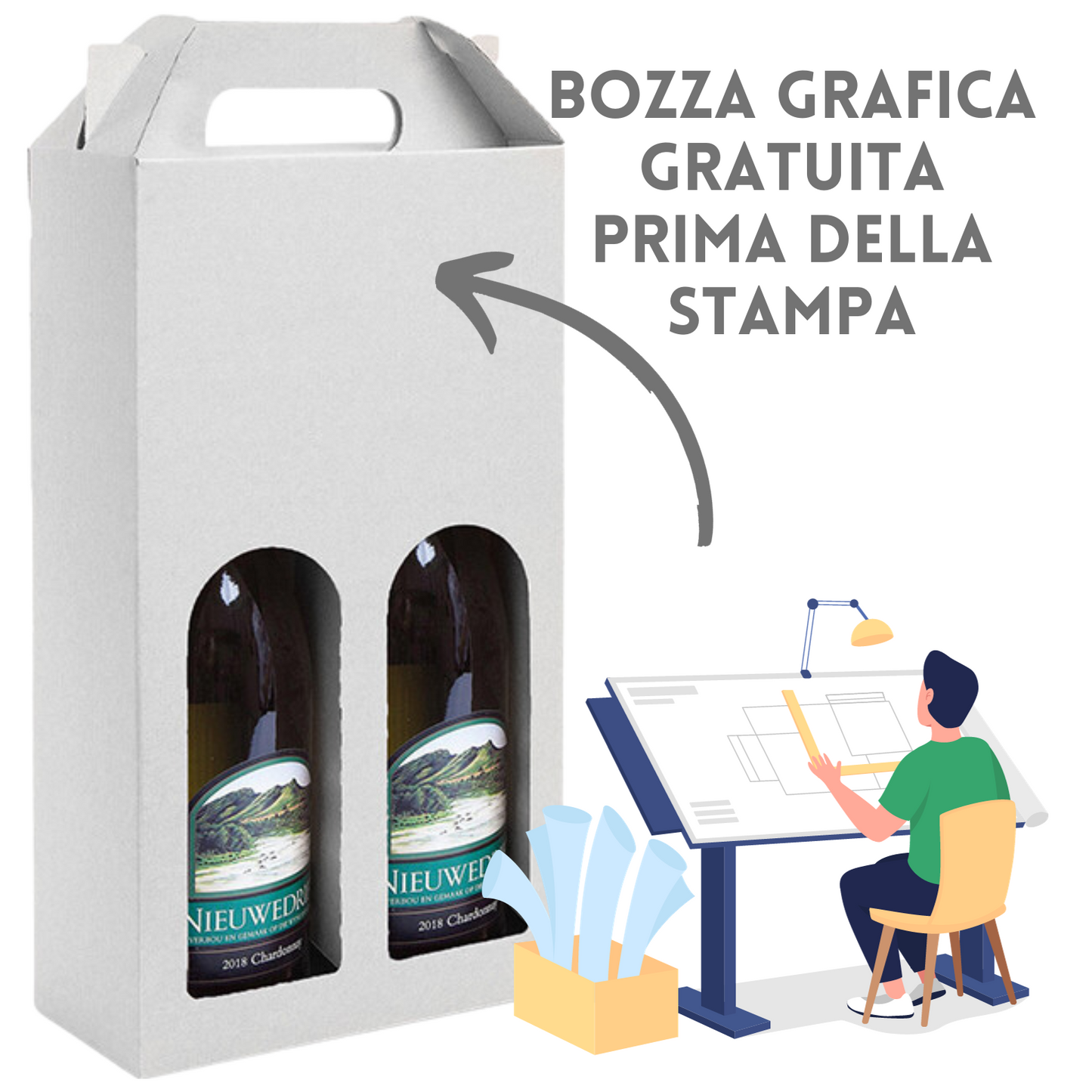 Scatola portabottiglie personalizzata PG080