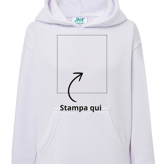 Felpa personalizzata per bambini con cappuccio e tasconi | Cod. SWRKKNG240
