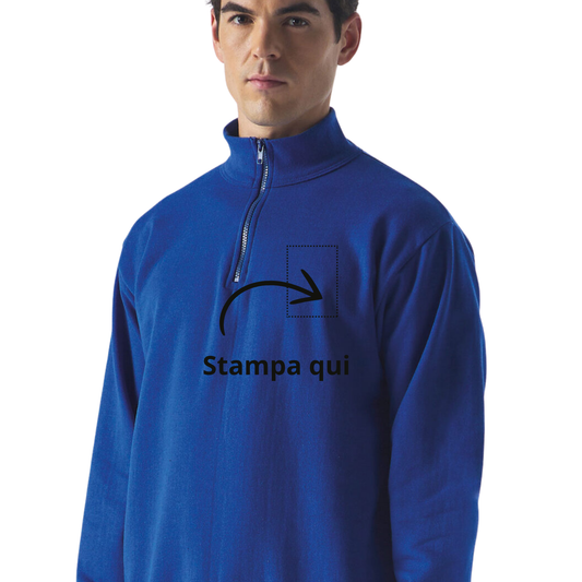 Felpa personalizzata con mezza zip e collo alto | Cod. BS316