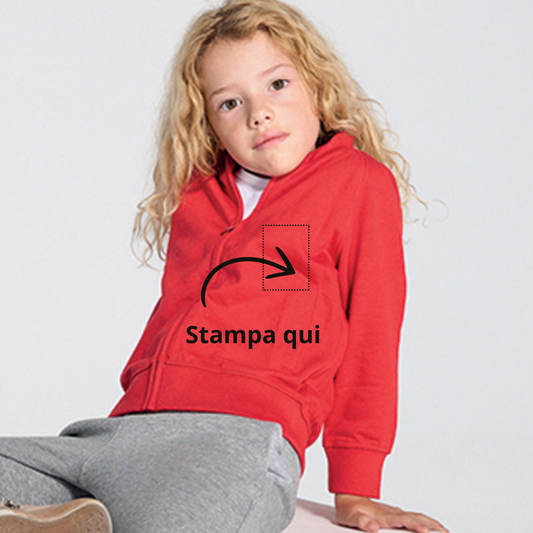 Felpa personalizzata per bambini con zip | Cod. SWRKFUZIP240