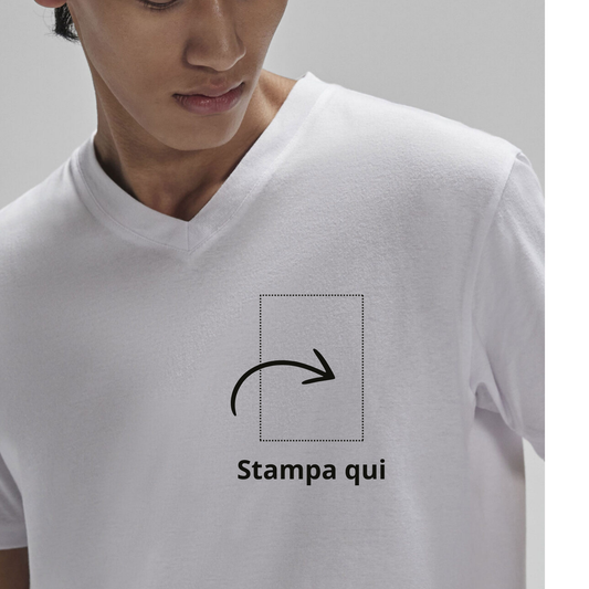 T-shirt collo a V in single Jersey pre-ristretto | Cod. BCTU008