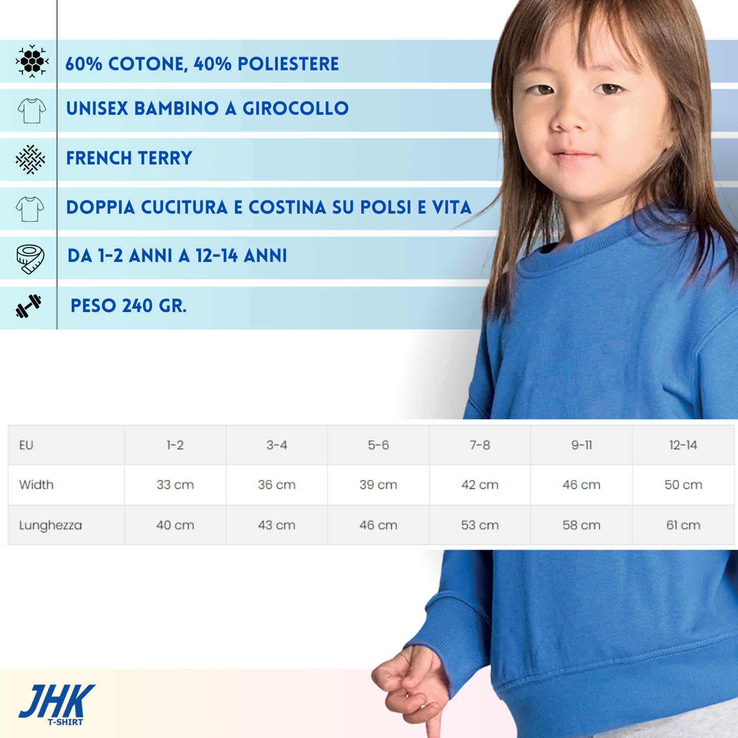 Felpa personalizzata per bambini | Cod. SWRK240